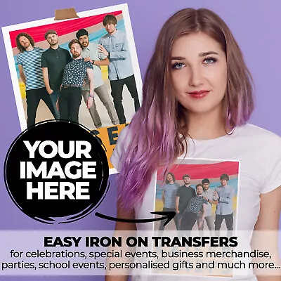 Personalised T-Shirt Iron On Transfer - Your Photo Printed To Make A Custom Tee • £2.90