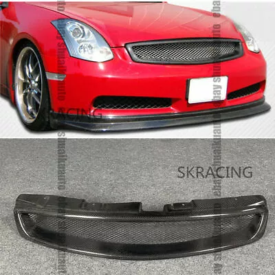 Fit For 2003-2007 Infiniti G G35 2Dr Coupe Carbon Fiber Front Bumper Mesh Grille • $203