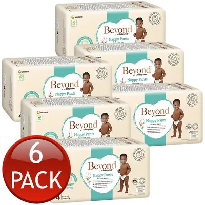 6 X Babylove Beyond Nappy Pants Size 4 Toddler 9-14Kg Unisex Nappies Pad 36 Pack • $380.69