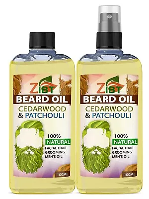 Cedarwood & Patchouli Beard Oil 100% Natural Facial Hair Grooming Oil Men's Gift • £6.49