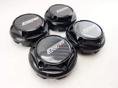 Center Caps Black Cover Alloy Wheels Size Inside 70mm. For Cosmis Racing Car 4pc • $39.98