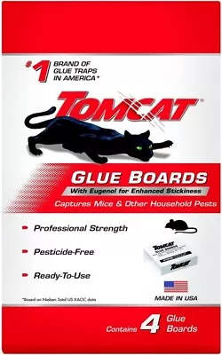 Tomcat Mouse-Insect Glue Boards With Immediate Grip Glue Ready-To-Use 4 Traps • $5.79