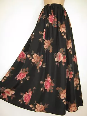 LAURA ASHLEY Vintage Silk Alba Rose Floor-Length Evening Petticoat SkirtUK10/12 • $180.46