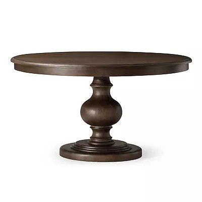 Maven Lane Zola Traditional Round Wooden Dining Table In Antiqued Brown Finish  • $1099