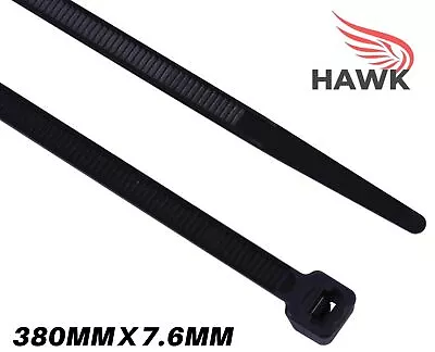 BLACK CABLE TIES ZIP TIES  380mm  7.6mm QUANTITY 400 • £21