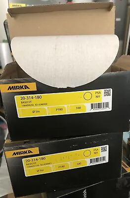 Mirka Abrasives 180 Grit P180 FIVE 5 Inch PSA Sticky Da Disc Roll 100 Box NOS • $19.95