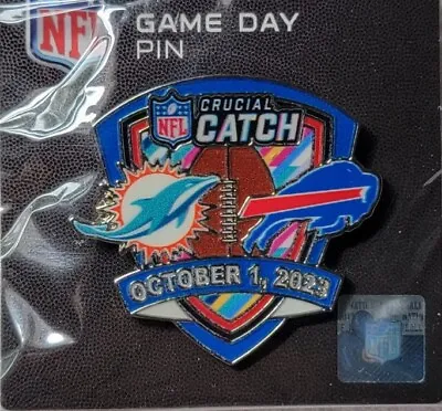 Miami Dolphins Buffalo Bills 10/1/23 Game Day Pin CRUCIAL CATCH HIGHMARK • $16.95