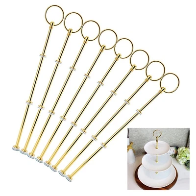 £41.35 • Buy 8PCS Round Top Cake Plate Stand Handle Three Layers Fittings Fruit Food Kits New