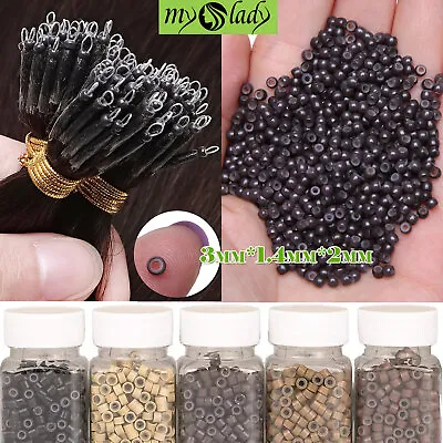 Nano Ring Hair Extensions Beads Nano Tip Silicone Mini Micro Loop Rings Beads US • $15.44