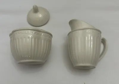 Mikasa Italian Countryside Creamer & Sugar Bowl Ivory Stoneware DD900 • $23