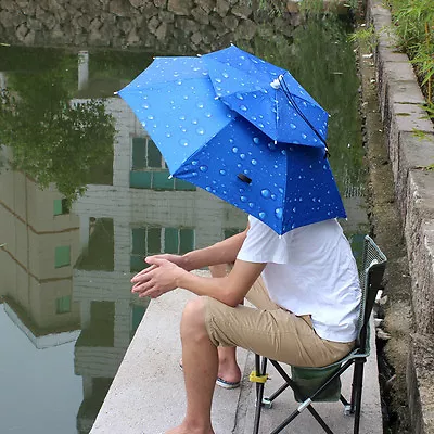 $24.19 • Buy Foldable Sun Umbrella Hat Outdoor Golf Fishing Camping Headwear Head Hat Cap Hjf