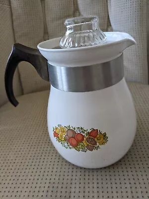 VINTAGE CORNING WARE COFFEE MAKER POT 6 Cup SPICE Of LIFE MAKE IN USA P-166 • $48