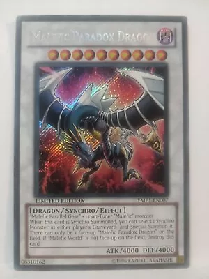 Yugioh NM Malefic Paradox Dragon YMP1-EN007 Limited Edition Secret Rare • $3.90