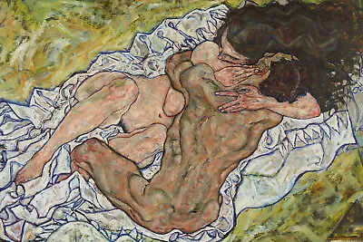 Egon Schiele - The Embrace Lovers II (1917) Photo Poster Painting Art Print • £69.95