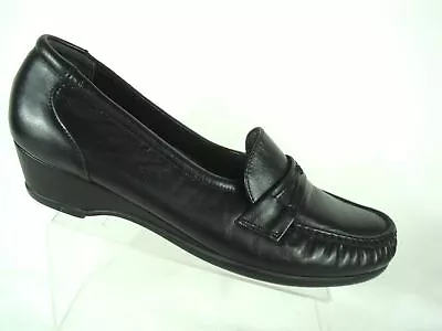 SAS Tripad Comfort Heel 1  Loafer Moc Toe Work Black Leather Women US 9.5 N USA • $23