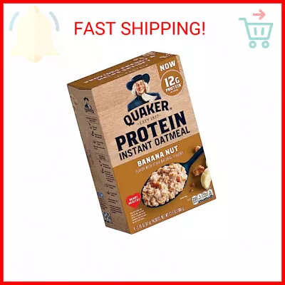 Quaker Protein Instant Oatmeal Banana Nut 12.9 Oz 6 Count (Pack Of 1) • $7.12