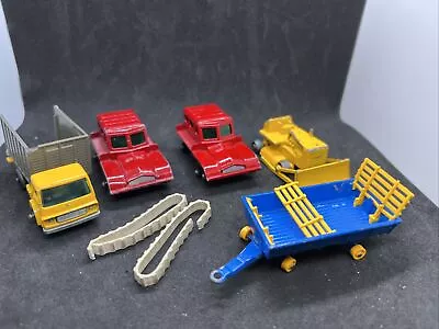 Lot Of 5 Matchbox Lesney Vintage Truck Trailer Snow Trac Dozer For Parts/Repair • $4.99