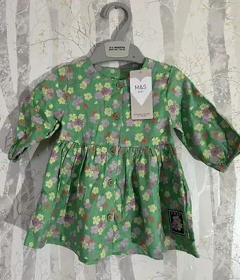 Baby Girls **BRAND NEW** M&S Baby 0-3 Months Pretty Green Dress • £3.99