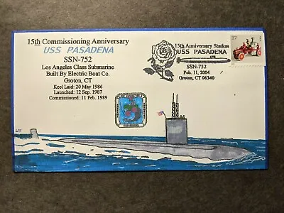 Submarine USS PASADENA SSN-752 Naval Cover 2004 EVERETT Cachet Groton CT • $9.99