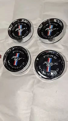 Set Of 4 Nu Wheel Vintiques #2017 Magnum 500 Pony Caps Black Mustang 2.125 FORD • $99.99