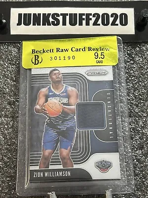 2019-20 Prizm Zion Williamson Beckett 9.5 Gem Rookie Player Worn Jersey Patch • $37.50