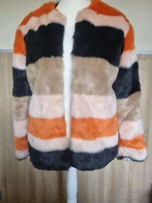 $36.58 • Buy ZARA Trafaluc Leopard Print FAUX FUR Winter JACKET - Size S - Coat