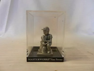 Little Boy With Dog Pewter Figurine Fro Masterworks Brand New In Plastic Case • $30