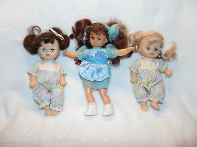 Vintage Lot Of 3 Plastic Dolls Rubber Heads 2 Have Blinking Eyes • $9