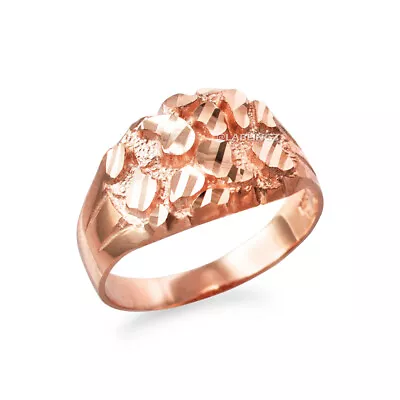 Gold Midsize Sparkle Cut Nugget Ring (Yellow White Rose Gold 10K 14K) • $299.99