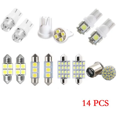 $6.51 • Buy 14x Car Interior Bulbs Package Kit Map Dome License Plate LED Lights Accessories