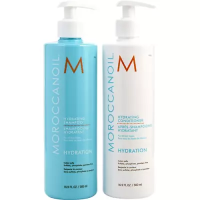 Moroccanoil Hydrating Shampoo & Conditioner 16.9 Oz / 1/2 Liter Duo Set • $80