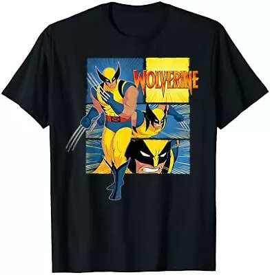 Studios X-Men ’97 Wolverine Claws Logo Action Panels T-Shirt • $18.99