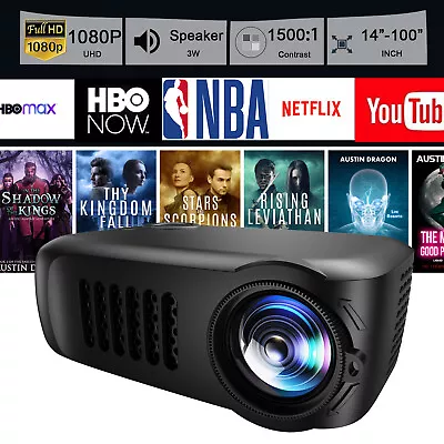 Projector LED HD 1080P Home Cinema Portable Pocket Mini Projector Party HDMI USB • $34.99
