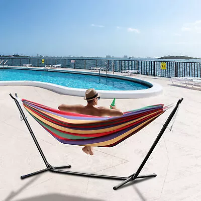 2 Person 200KG Capacity W/Carrying Bag Portable Hammock With Stand Outdoor Patio • $77.85