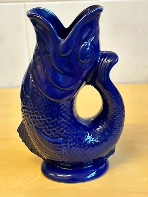 Wade Original Gluggle Jug Large Cobalt Blue Fish Jug Gurgle Glug Gluggle 9  • £30