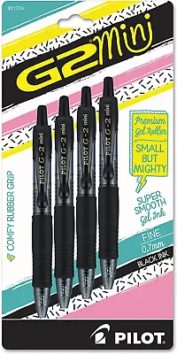 G2 Mini Gel Pen Retractable Fine 0.7 Mm Black Ink Black Barrel 4/Pack • $12.95