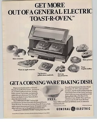 1971 GE General Electric Toast-R-Oven Free Corning Ware Dish Vintage Print Ad  • $9.99