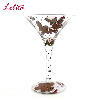 Lolita GINGERBREAD-TINI 10oz Martini Glass Christmas Hand Painted GLS4-5540C • £48.21