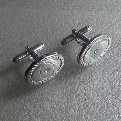 £9.99 • Buy Cufflinks Cuff Links New Silvertone Metal Diamante Stone