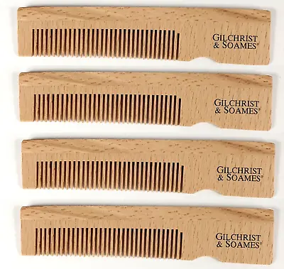 Set Of 4 Natural Wooden Anti-Static Massage Scalp Hair Beard Comb Pocket Size • £3.95