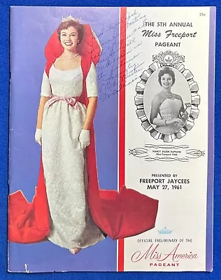 Vintage 1961 Miss Freeport Ill. Pageant Program / With Autograph & News Clips • $11.49