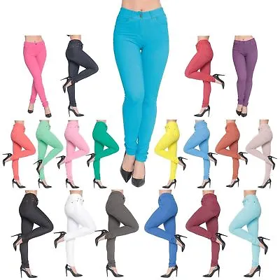 Ladies Jeggings  Skinny Fit  Coloured Stretchy  Jeans UK Size 8 • £12.99