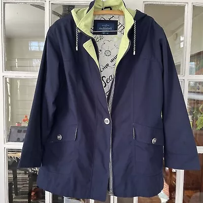 Mackintosh New England Hooded  Rain Coat Jacket Nautical Navy Blue SZ M • $36