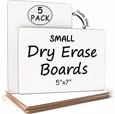 Set Of 5 Small White Board Dry Erase Boards Classroom Pack Mini White Boards 5 X • $21.24