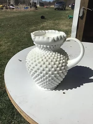 Vintage Fenton White Hobnail Pitcher/Vase Excellent Condition! • $20