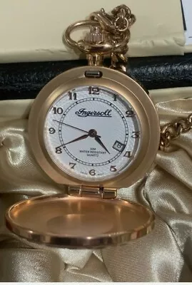 £135 • Buy Ingersoll Diamond Pocket Watch.model 0619 Gold Plated New