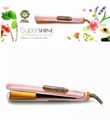 Nicky Clarke Super Shine Rose Hair Straightener✅ceramic & Ionic Steam Condition✅ • £23.99