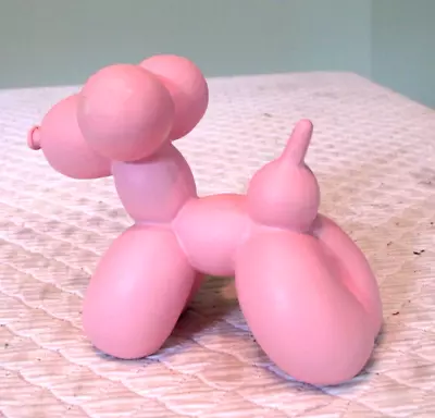 Vintage Ceramic Pink Balloon Dog Figurine 4.5  X 4.5  Retro 80s Koons Art Style • $14.97