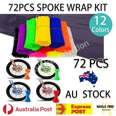 72pcs Bicycle Wheel Spoke Bike Spoke Wrap Kit Mtb Skins Covers Mountain Sleeves • $9.89