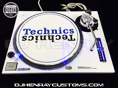 1 Custom White Powder Coated Technics SL1200 Mk2 With Blue Leds Halos Turntable • $1295